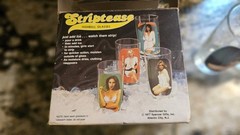 Vintage Striptease Highball Glasses Complete Original Set of 4 Glasses w/Box