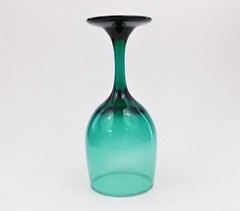 Libbey Juniper Green Tulip 7″ Water Goblets Wine Glass Vintage