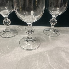 Vintage Bohemia set of 6 CASCADE Etched Crystal Fluted Champagne Glasses 6-3/4”H