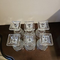 6 Mt. Vernon Indiana Glass Clear Wine Water Goblets Glasses Vintage 6″