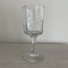 Discontinued-Libbey Facets Clear Textured Octagon Stemmed Wine Glass-Replacement