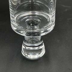 Vtg Set 2 MCM 70s Glasses Tumblers Goblets Bar Crystal Thick Stem Scandinavian