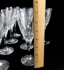 Stuart England Litchfield Cut Crystal Sherry Wine Goblet 6-1/2″ Set of 10 U11