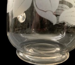 VIN 1950’s Etched Floral Pitcher and 4 Floral Tumblers Libbey Etched Glass