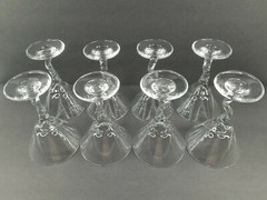 8 Libbey Z Stem Clear Martini Glasses Crooked Cocktail Cosmopolitan Glasses Set