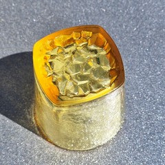 🍋 Heavy Bottom Scuffs 🍋 Citrus On The Rocks Glass 🍋 Signed 🍋 Fire and Light