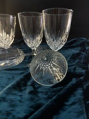 5 Cristal D’Arques-Durand DIAMANT Glass Water Goblets 24% Lead Crystal 6 3/4″