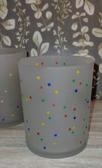 Frosted Polka Dot Tumbler Double Old Fashioned