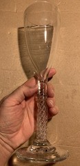 Huge Signed Blenko Glass 2017 Air Twist Stem Goblet 11 1/8” Tall Acid Mark