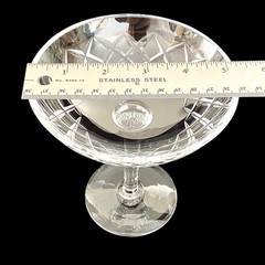 VTG Grande Coupe Tall Sherbet Glass Faceted Cut Crystal Diamond Barware 5.75”t