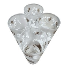 Four Frosted Vintage 1950’s Libbey Cavalcade Jumping Horses Highball Tumblers