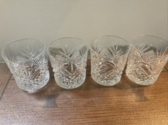 CRISTAL D’ARQUES Crystal MASQUERADE 3 1/2″ Whiskey ON THE ROCKS GLASSES Set Of 4