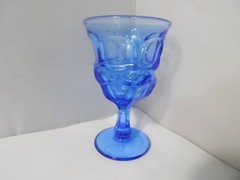 Fostoria Argus Blue Stemmed Water Glass Goblet 6 5/8″