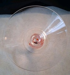 Martini Glass spiral twisted orange hand blown barware