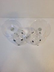 2 Millefiori Balloon Wine Glasses 9 1/4″