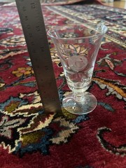Vintage Fostoria Rose Etched Crystal Footed Iced Tea Glass Goblet 6″