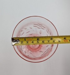 Vtg. Fry Glass Pink Straight Optic Water Goblets Floral Pattern Fry73 Set Of 7
