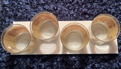 Vintage 4 Piece Currier and Ives Four Seasons Old Fashioned Whiskey Glass Set