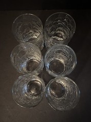 Vintage (6) Clear Fruit Tumblers – Cherries, Peaches, Strawberries 6” EUC