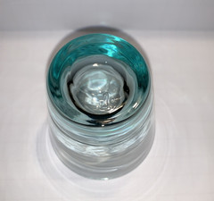 Vintage Flat Juice Glass Ripple Aqua by Libbey Glass Company