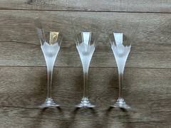 Oscar De La Renta RKG01 Edelweiss Japan Champagne Flute Glass Lot Of 3