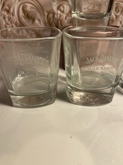 Jack Daniels Square Drinking Glasses Pair Clear 4″ set of 4