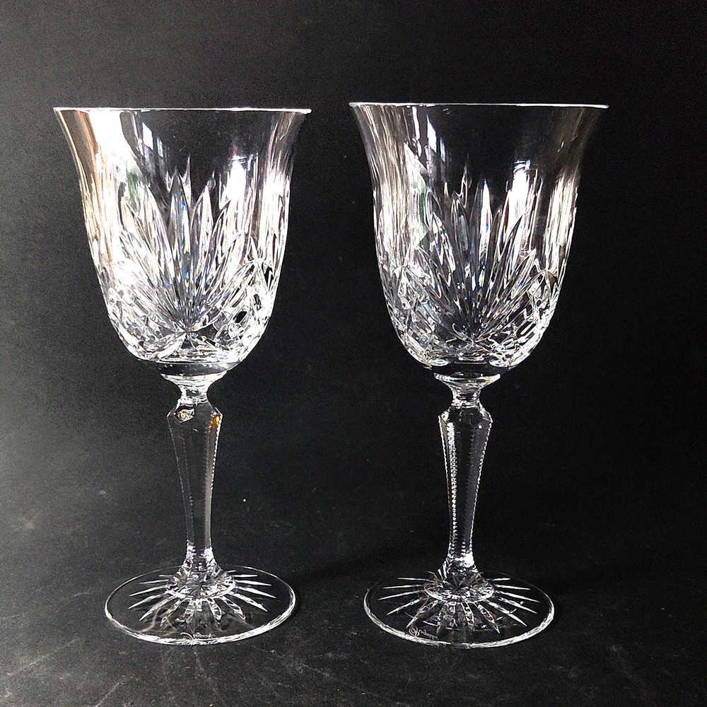 ROGASKA RICHMOND WATER GLASSES, Hand Cut Lead Crystal, 7 7/8″, 10 Oz, 2PCS
