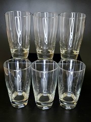 (581) Set Of 6 Clear Libbey Crisa Camelot Tumblers 6″ Tall 16 Oz