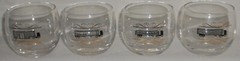 RARE Set (4) MCM 1950s-60s 8 oz SMALL ROLY POLY Bar Glasses TRUCKING – BIG RIG