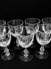 Vintage Tiffin-Franciscan Mirage Cut Crystal Water Goblets Set of 7