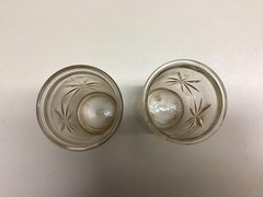 Vintage Unmarked Starburst Tumbler Glasses Set Of 2 Clear Pressed Glass Barware