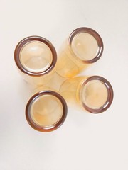MCM Set Of Four Jeannette Marigold Carnival Glass 3.5 Inch Tumblers