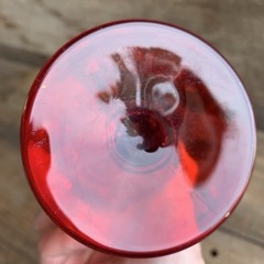 Fostoria Water Glass Goblet Argus Ruby Red Pattern 6.5”T Vtg Glassware