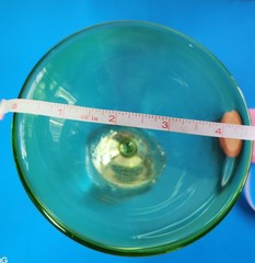 Hand-Blown Martini Glasses With Spiral Stems MCM Vintage Green, Clear, Set of 2