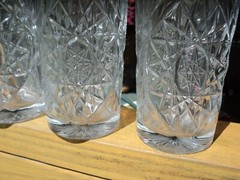 Libbey USA Hobstar 6” Tall 16 oz. Highball Drinking Glasses Set of 4- Marked