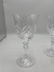 Galway Irish Crystal Oranmore Pattern Water Wine Goblet Glasses Set of 4