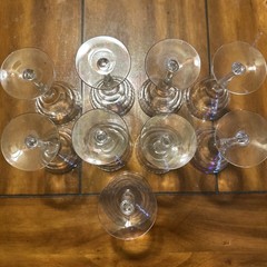 Set Of 9 Vintage Liquor Cocktail Stemmed Clear Glass 5”