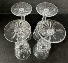 Waterford Crystal Lismore Claret Wine Glasses Set of 4 Vertical Cut On Bowl