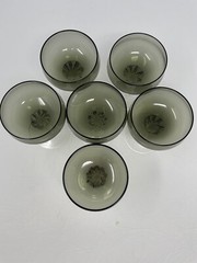 Sasaki Coronation Smokey Gray Set of 6 Martini/Cocktail Stemware Vintage