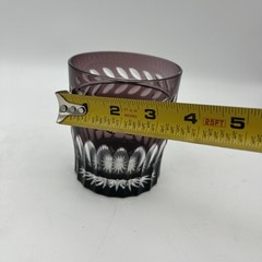 Crystal Whiskey Tumbler Cut To Clear Burgundy