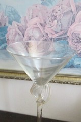 Bri’oni Brioni Fine Hand Made Martini Glass Clear Amber 11″