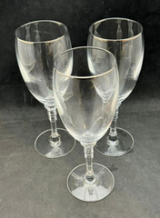Knox Wine Glasses (set of 3) – Clear Glass with platinum rim