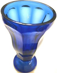 Vintage Anchor Hocking Cobalt Blue Ice Cream Sundae Soda Glass Footed Tumbler