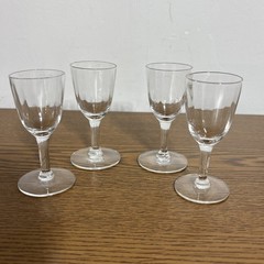 4 Clear Optic Bowl Smooth Stem Cordial Liqueur Glasses 3.25” High