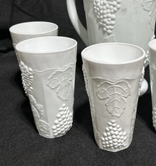 Vintage Indiana Milk Glass Colony Harvest Grape Tumbler Drinking Glass MCM