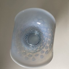 Duncan Miller Moonstone/ Blue Hobnail Opalescent Goblet And Hat