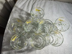 Vintage 1970s Libbey Daisy and Butterfly Glasses Set of 8 Tall 16oz Tumblers