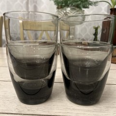 Set 4 MCM Smoke Double High Ball Glasses Heavy Ombré
