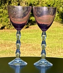 Carat Amethyst by LENOX-(2) 9”Water Goblets & (2) 8 5/8” Wine Glasses