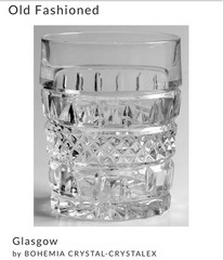 Glasgow by Bohemia Crystal-Crystalex Old Fashioned Bar Glasses Vintage Set of 2